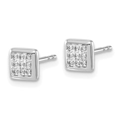 14k White Gold Diamond Post Earrings