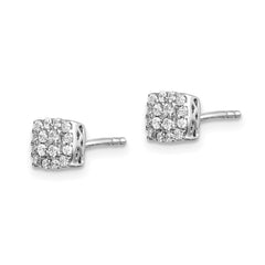14k White Gold Diamond Post Earrings