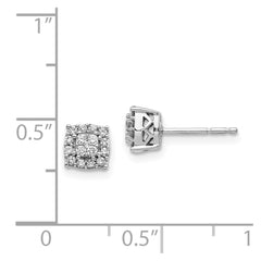 14k White Gold Diamond Post Earrings