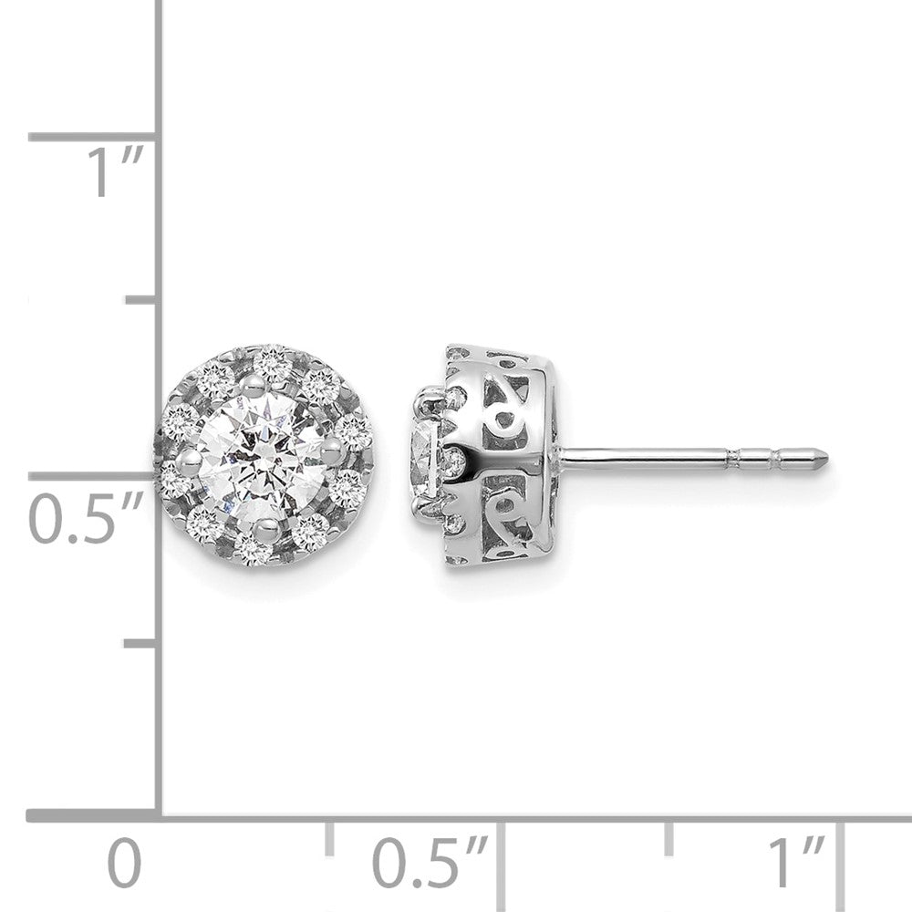 14k White Gold Diamond Semi-mount Stud Earrings - 3