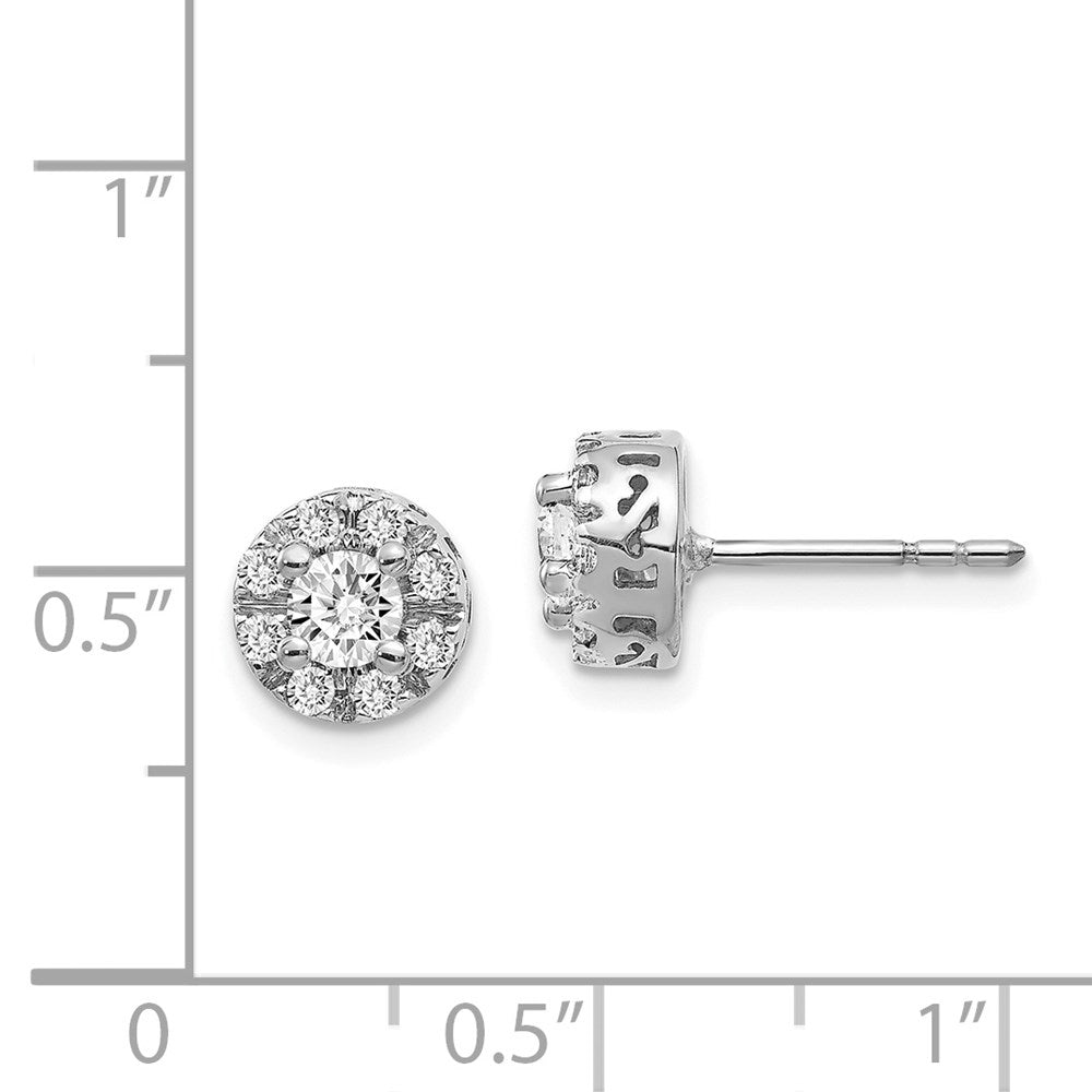 14k White Gold Diamond Semi-mount Stud Earrings