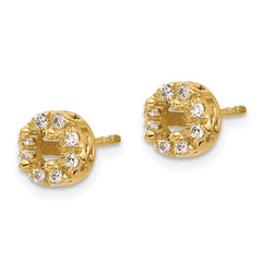 14k Diamond Semi-mount Stud Earrings - 2
