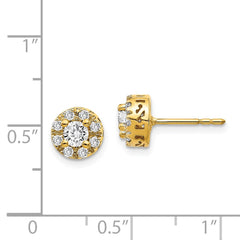 14k Diamond Semi-mount Stud Earrings - 2