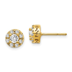 14k Diamond Semi-mount Stud Earrings - 2