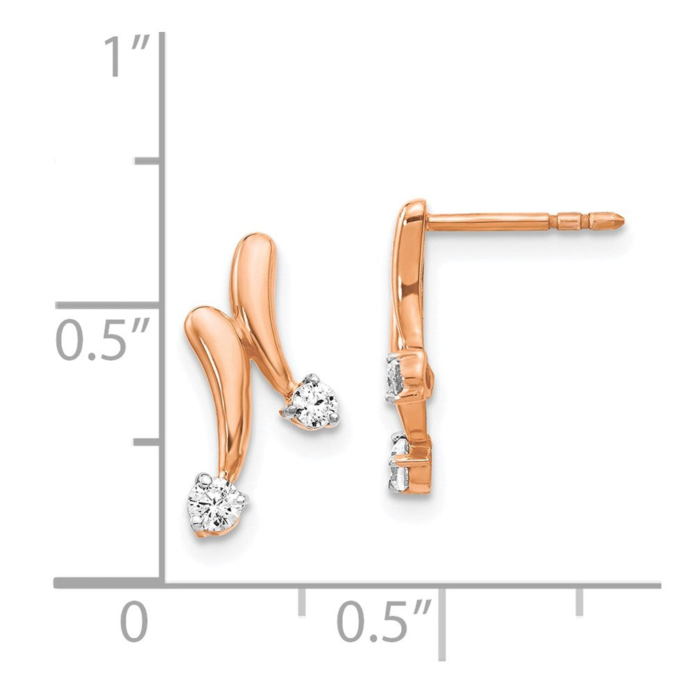 14k Rose Gold Diamond Earrings