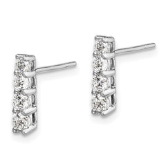 14k White Gold 4-stone Diamond Post Earrings