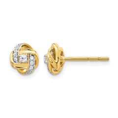 14k Diamond Knot Post Earrings