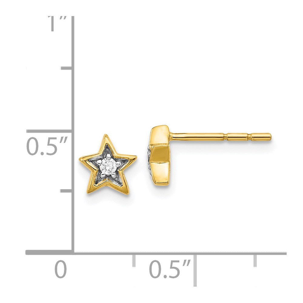 14k Gold Diamond Star Post Earrings
