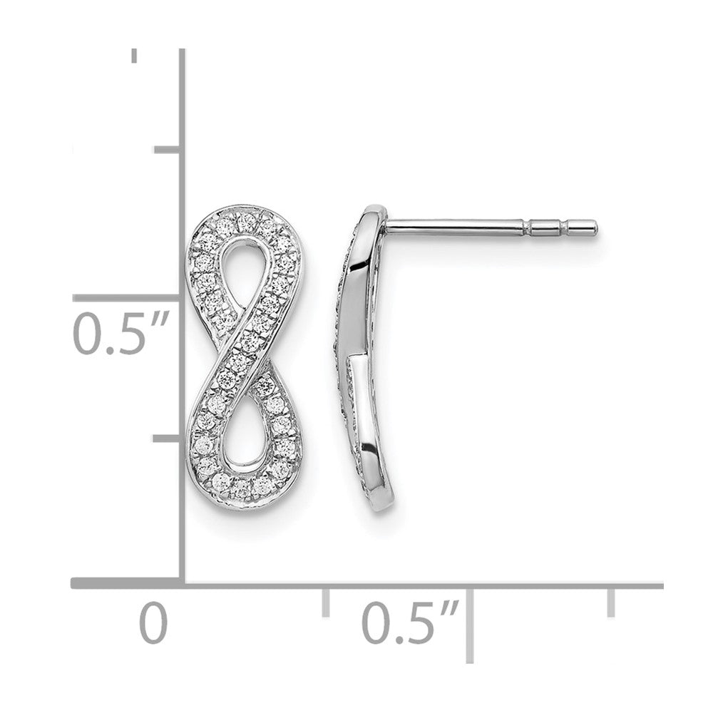 14k White Gold Diamond Infinity Earrings