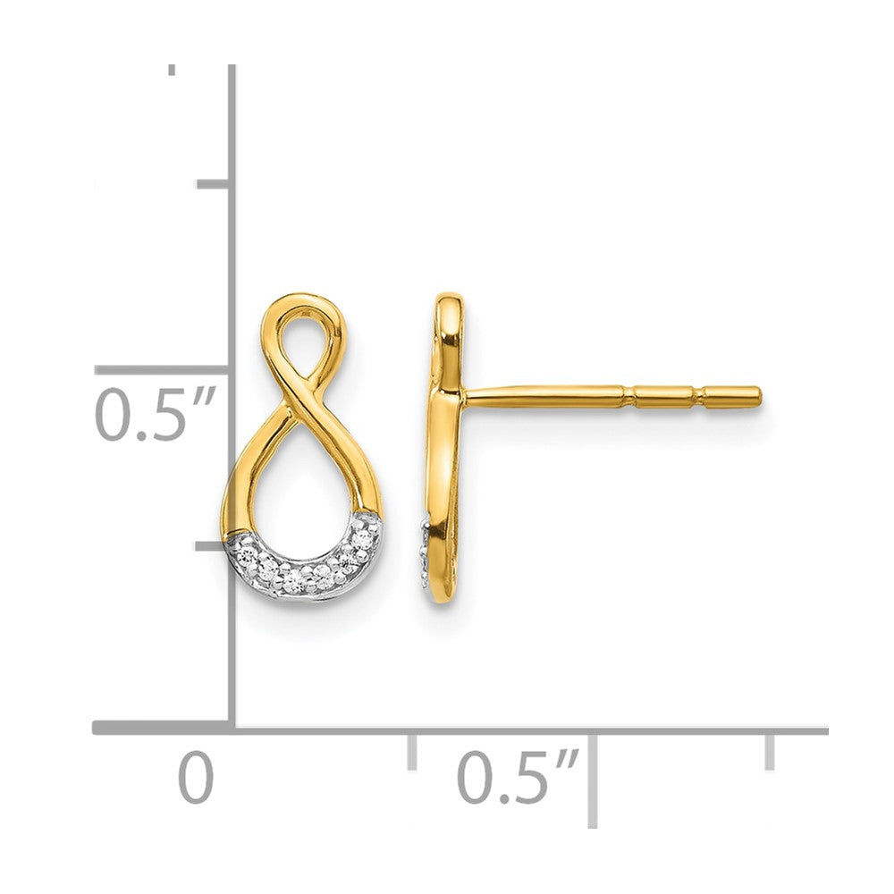14k and Rhodium Diamond Twisted Post Earrings