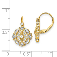 14k Diamond Leverback Earrings - 2