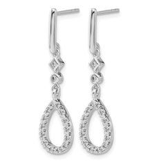 14k White Gold Diamond Teardrop Earrings