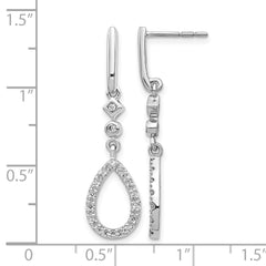 14k White Gold Diamond Teardrop Earrings
