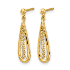 14k Diamond Teardrop Post Earrings
