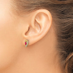 14k Diamond and Ruby Earrings