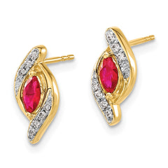 14k Diamond and Ruby Earrings