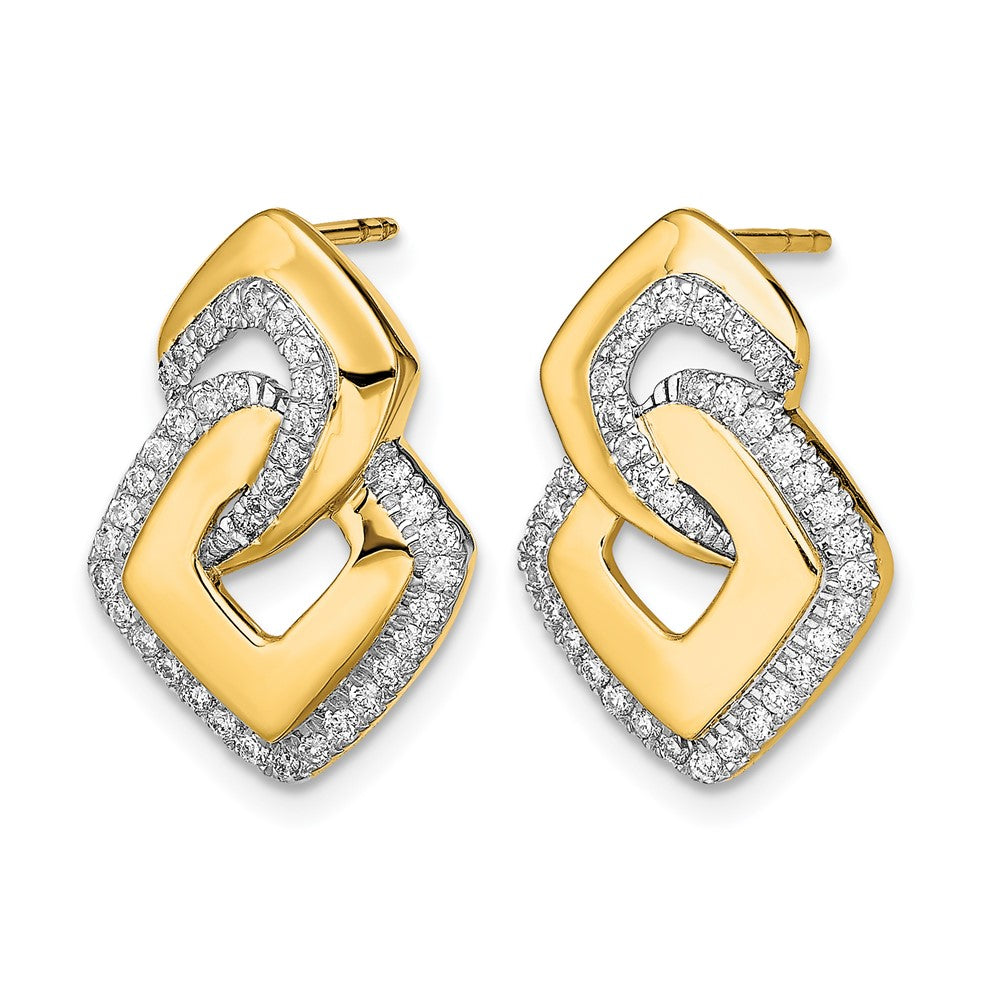 14k Polished Diamond Fancy Shaped Post Earrings