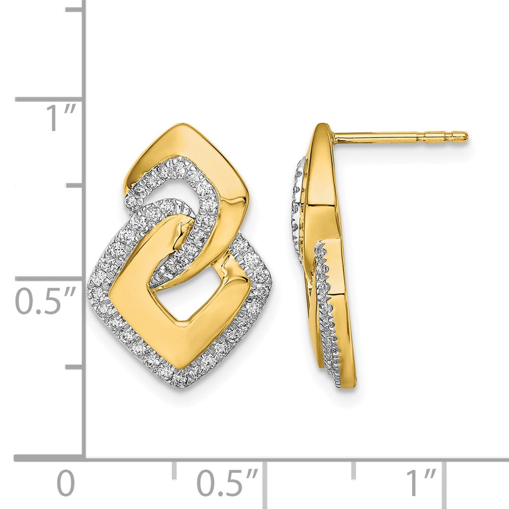 14k Polished Diamond Fancy Shaped Post Earrings