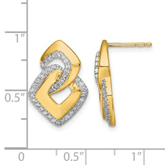 14k Polished Diamond Fancy Shaped Post Earrings