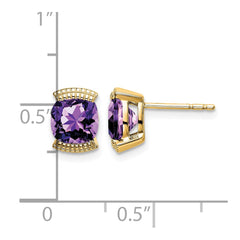 14k Amethyst Post Earrings
