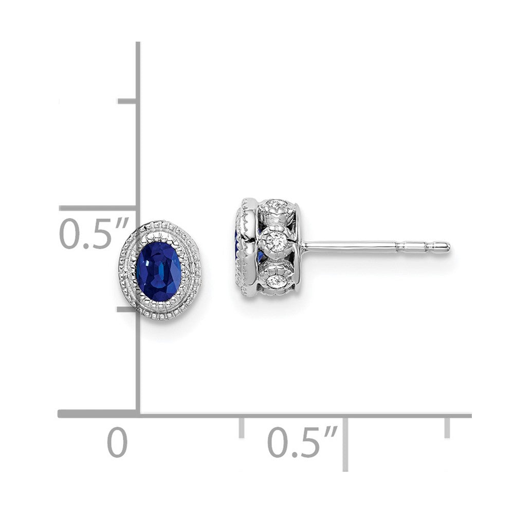 14k White Gold Sapphire and Diamond Earrings