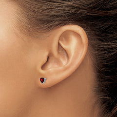 14k White Gold Trillion Garnet Earrings