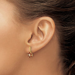 14k Garnet and Diamond Earrings - 2