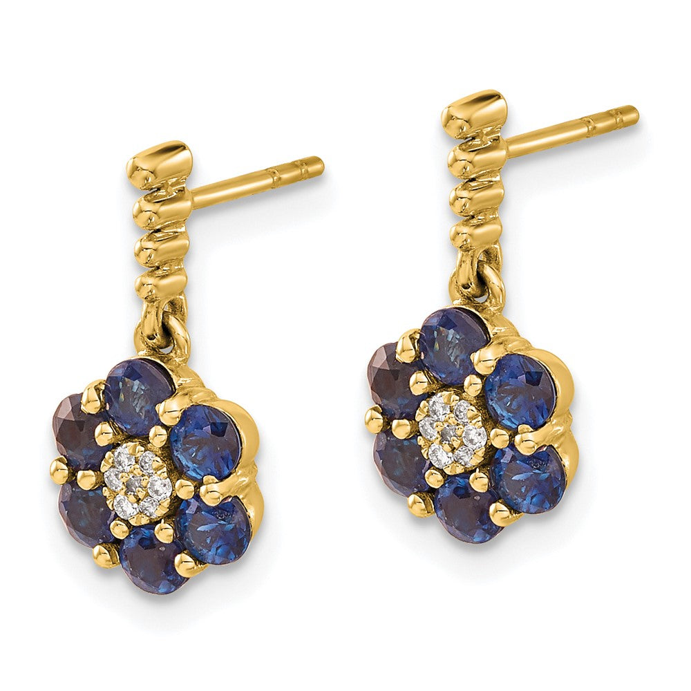 14k Sapphire and Diamond Earrings