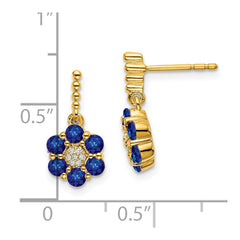 14k Sapphire and Diamond Earrings