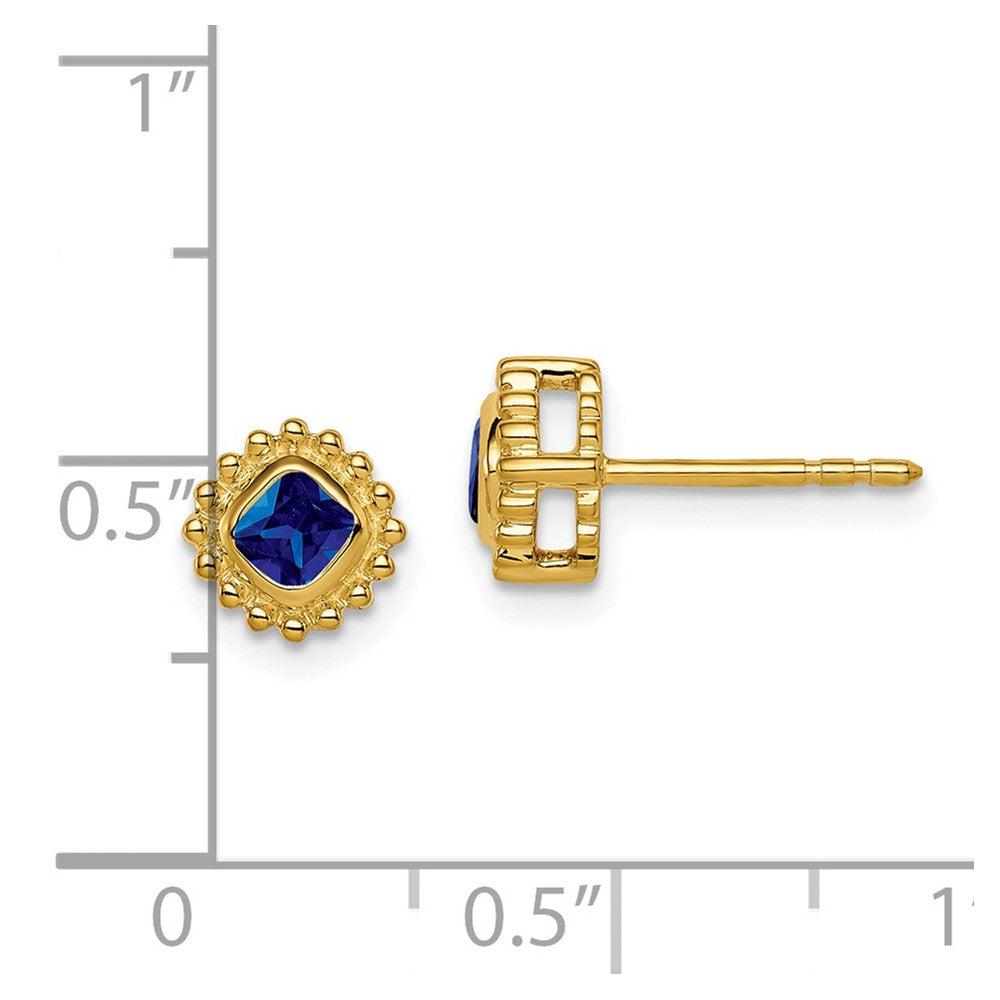 14k Cushion Sapphire Earrings