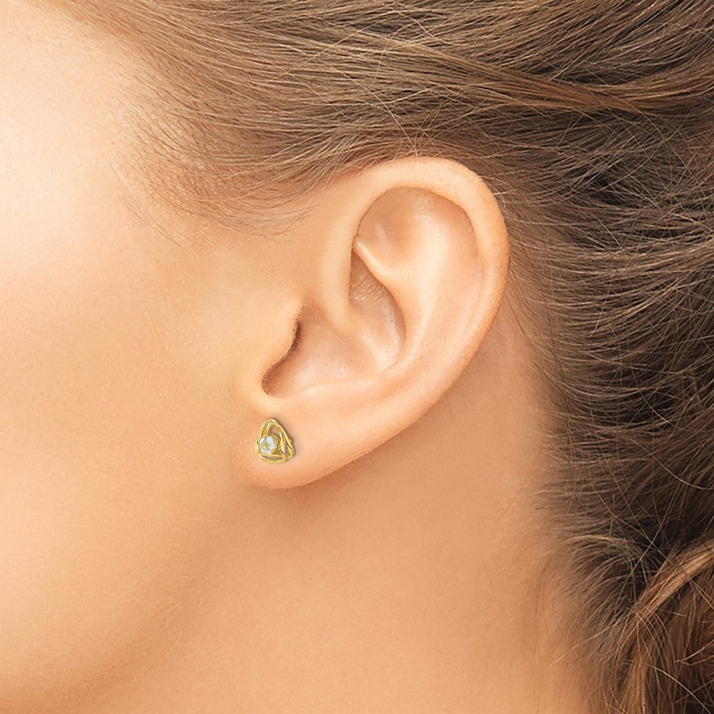 14k Aquamarine Post Earrings
