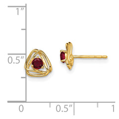 14k Created Ruby Post Earrings