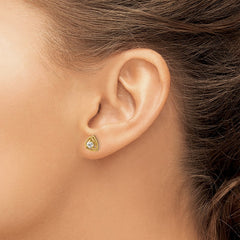 14k White Topaz Post Earrings