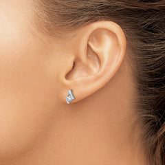 Sterling Silver Antique Cushion White Topaz and Diamond Earrings