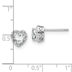 Sterling Silver Rhodium-plated White Topaz and Diamond Earrings