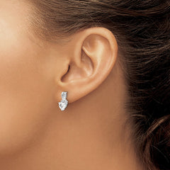 Sterling Silver Rhodium-plated White Topaz and Diamond Earrings