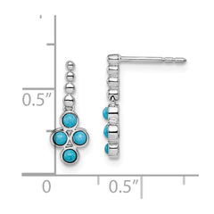 14k White Gold Turquoise Earrings