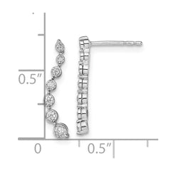 14k White Gold Graduating Diamond Post Earrings
