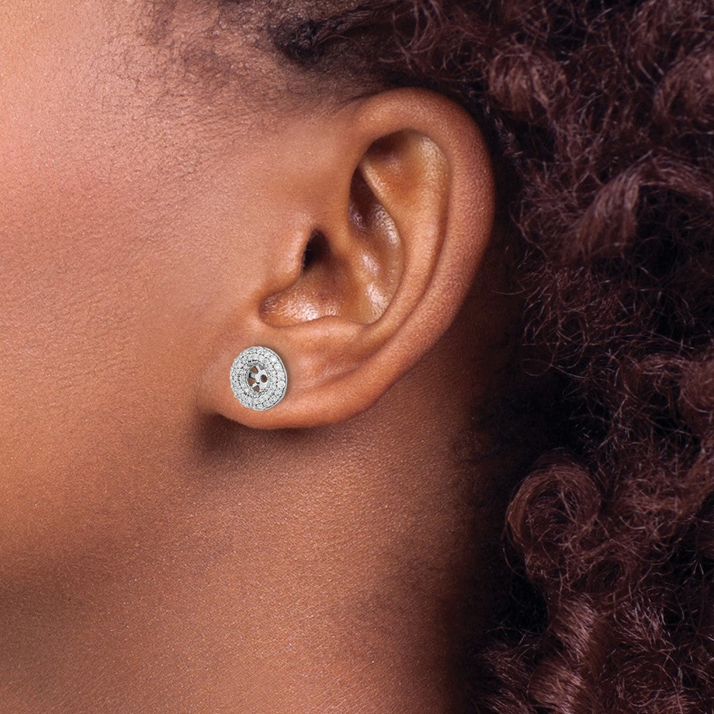 14k White Gold Diamond Earring Jackets