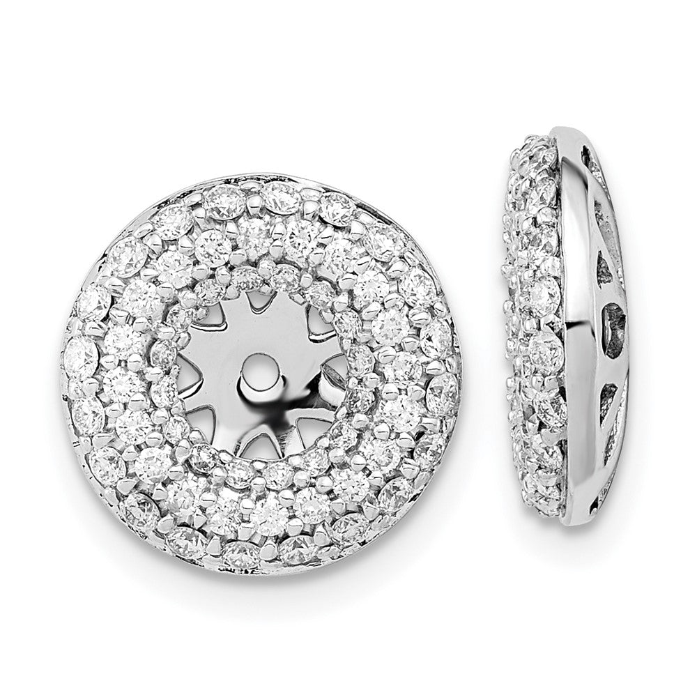 14k White Gold Diamond Earring Jackets - 4