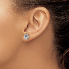 14k White Gold Diamond Earring Jackets - 8