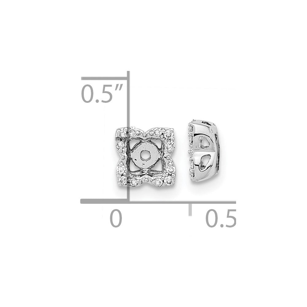 14k White Gold Diamond Earring Jackets - 22
