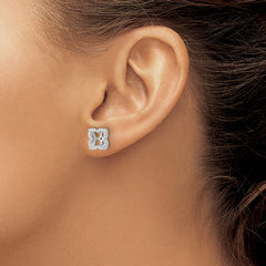 14k White Gold Diamond Earring Jackets - 17