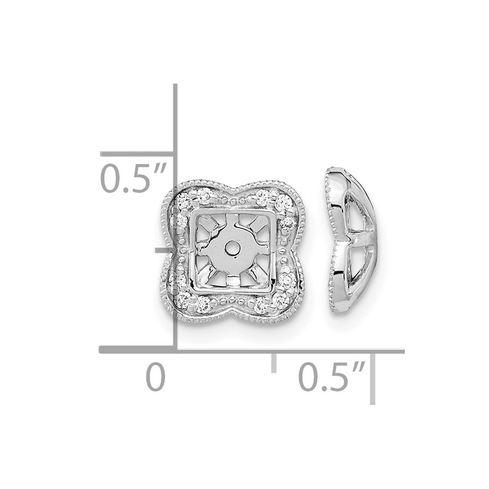 14k White Gold Diamond Earring Jackets - 11