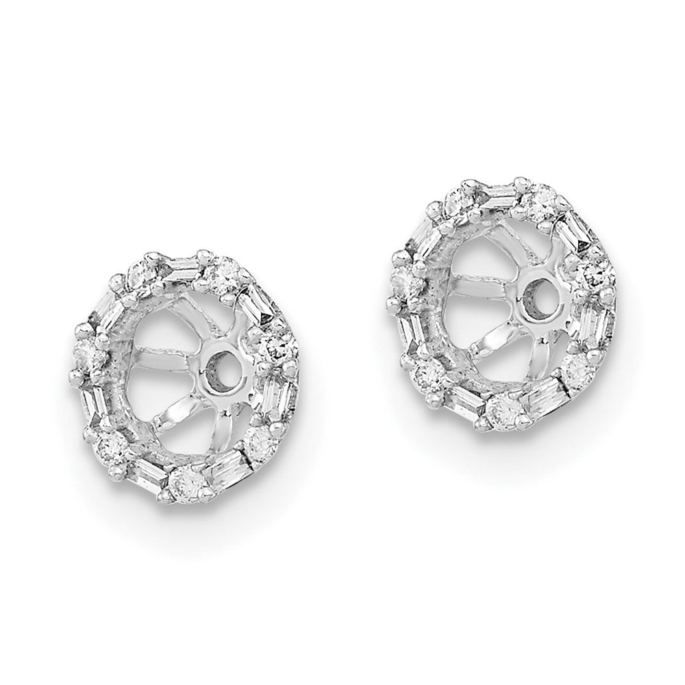 14k White Gold Diamond Earring Jackets
