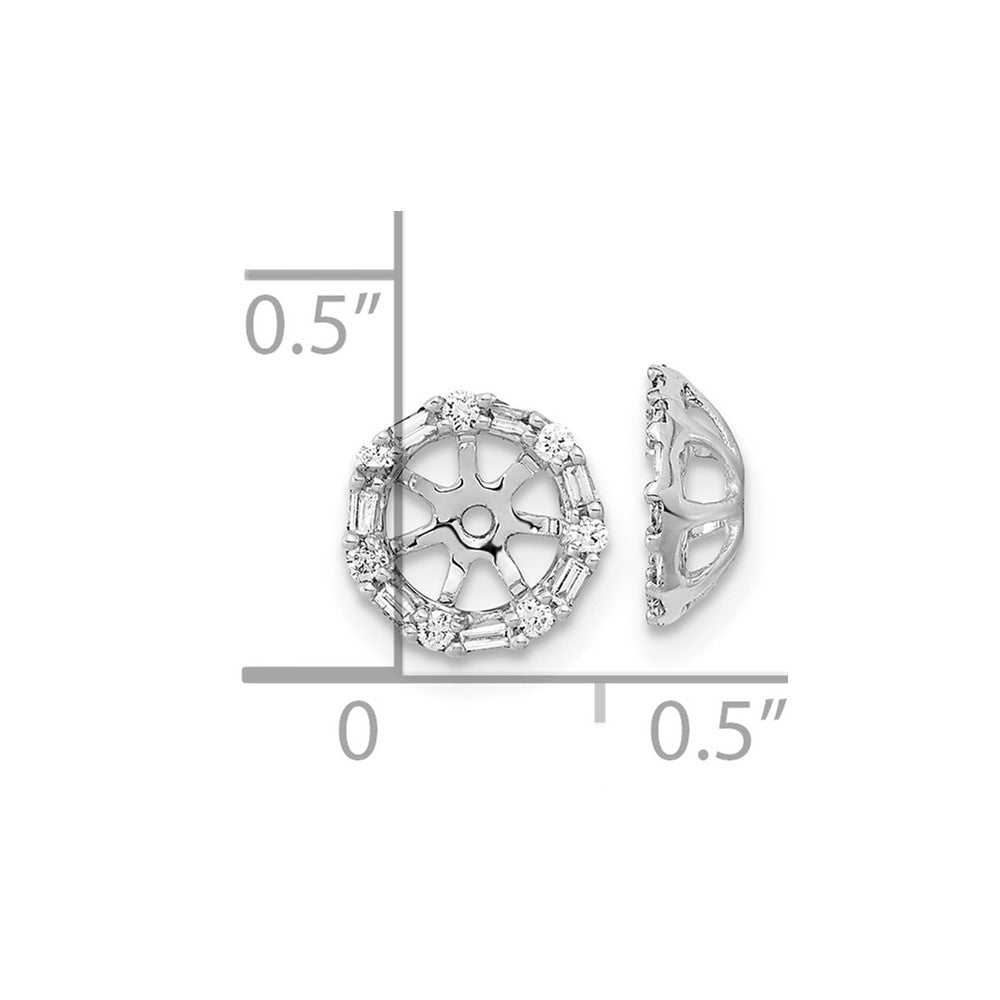 14k White Gold Diamond Earring Jackets - 18