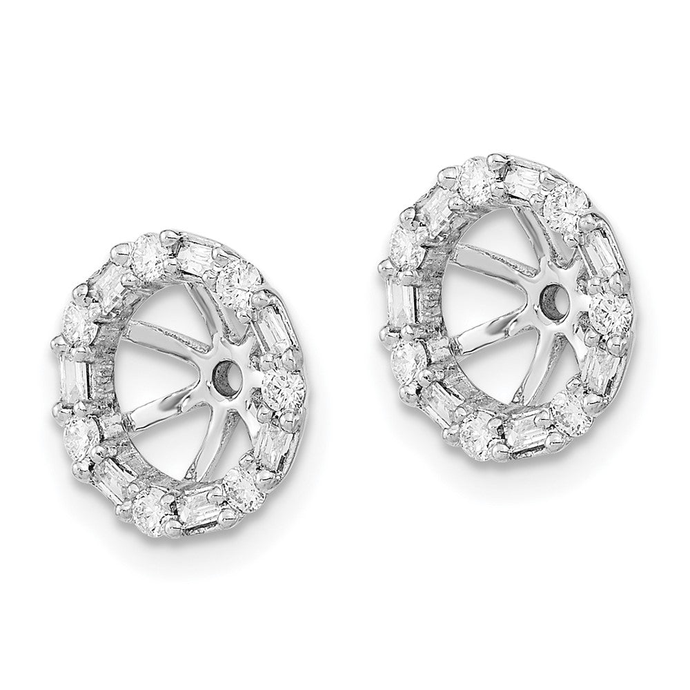 14k White Gold Diamond Earring Jackets