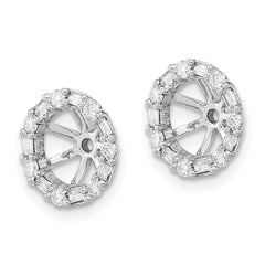 14k White Gold Diamond Earring Jackets