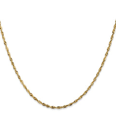 14K 20 inch 1.8mm Ultra Diamond-cut Rope with Lobster Clasp Chain
