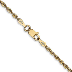 14K 16 inch 2mm Ultra Diamond-cut Rope with Lobster Clasp Chain